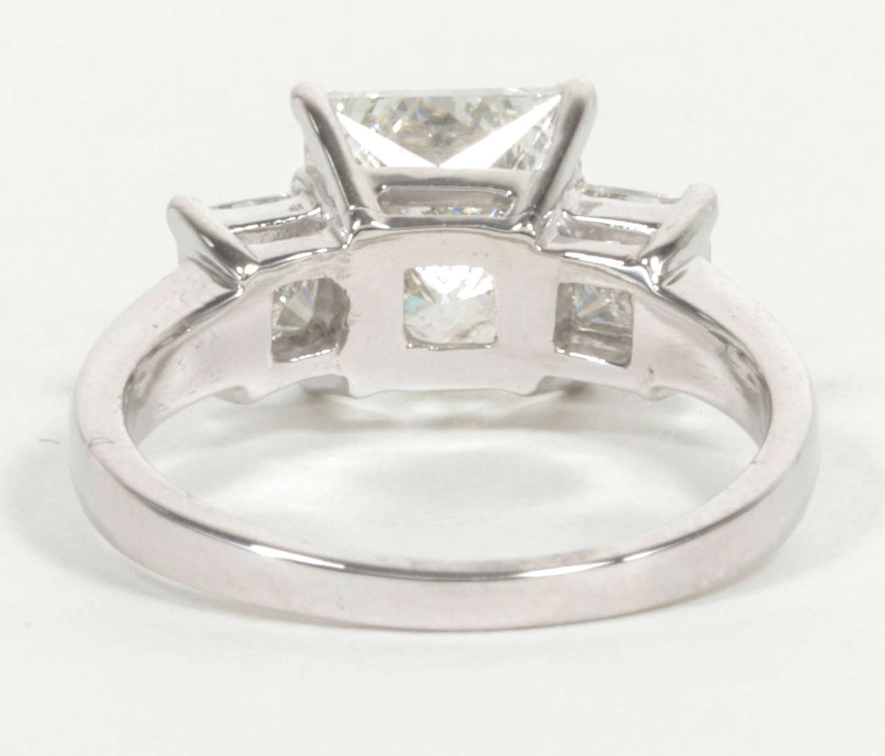 Women's Princess Cut Three Stone GIA Diamond Engagement Ring