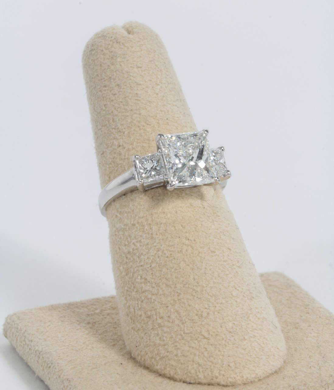 Princess Cut Three Stone GIA Diamond Engagement Ring 1