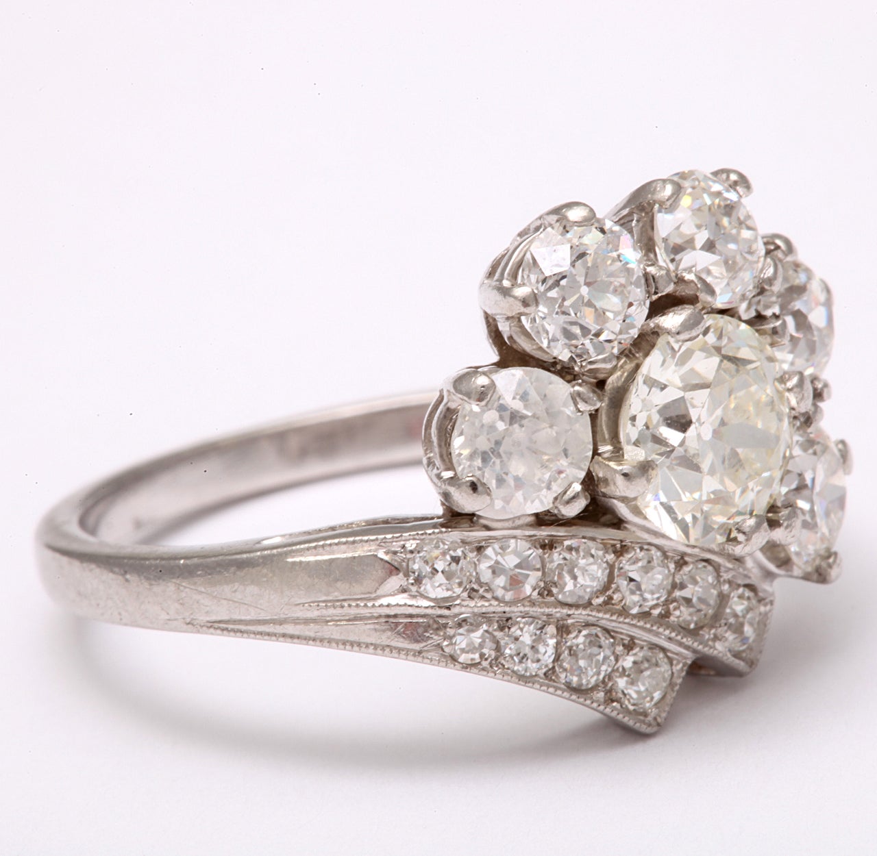 Platinum Diamond Art Deco Ring 1