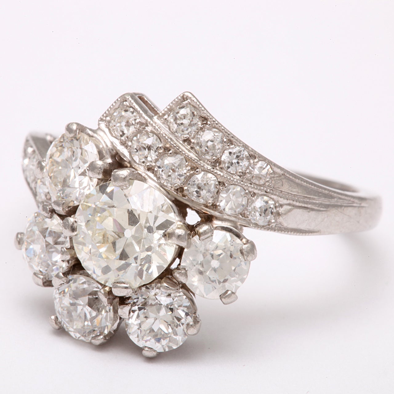Platinum Diamond Art Deco Ring 4