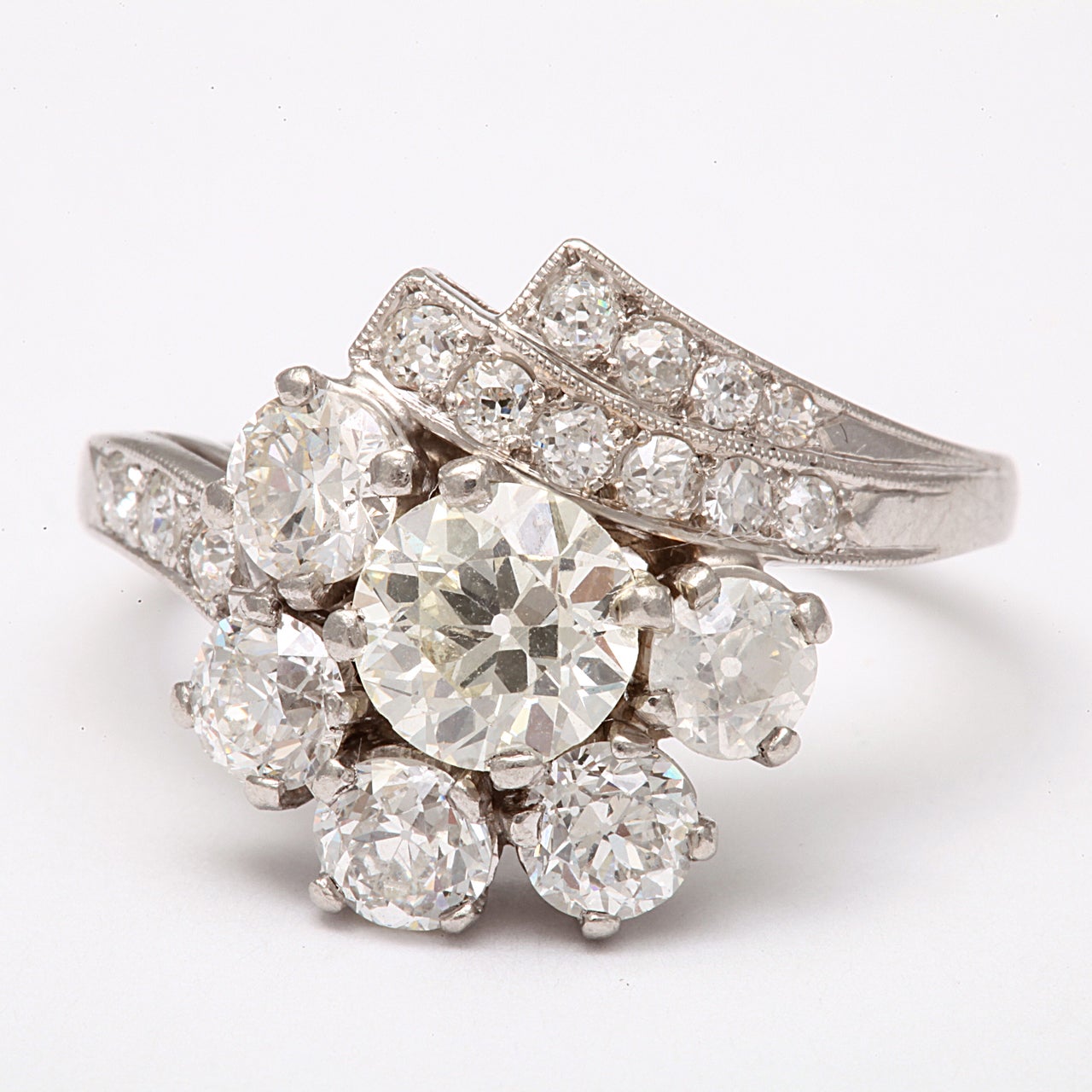 Platinum Diamond Art Deco Ring 5