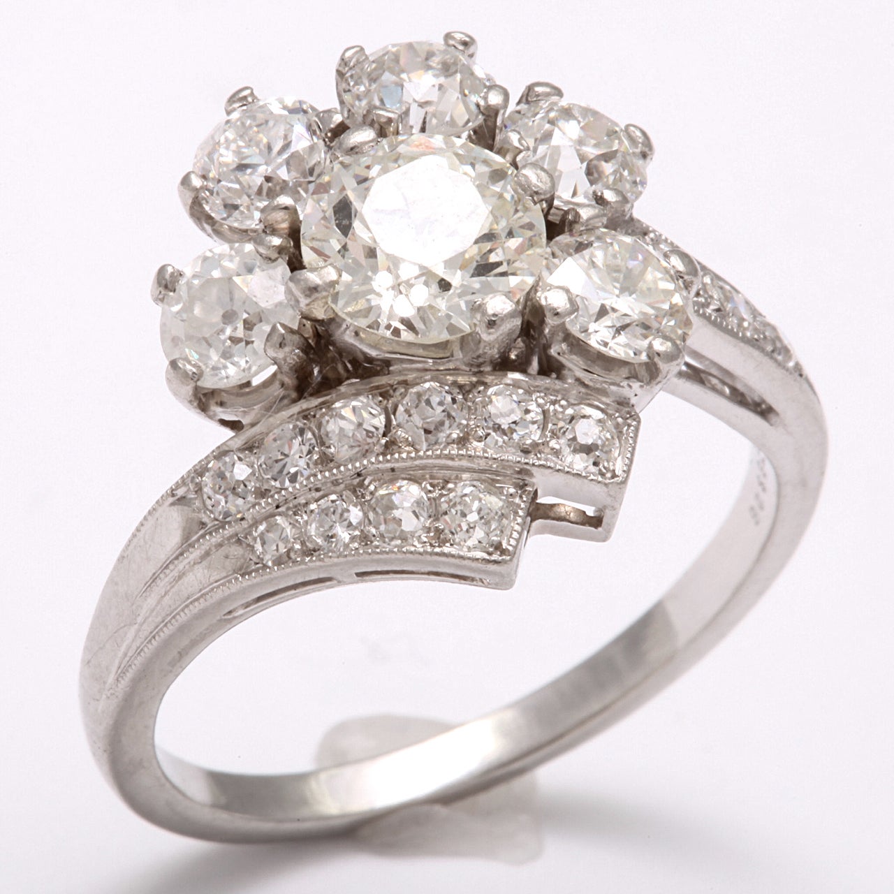 Platinum Diamond Art Deco Ring 6