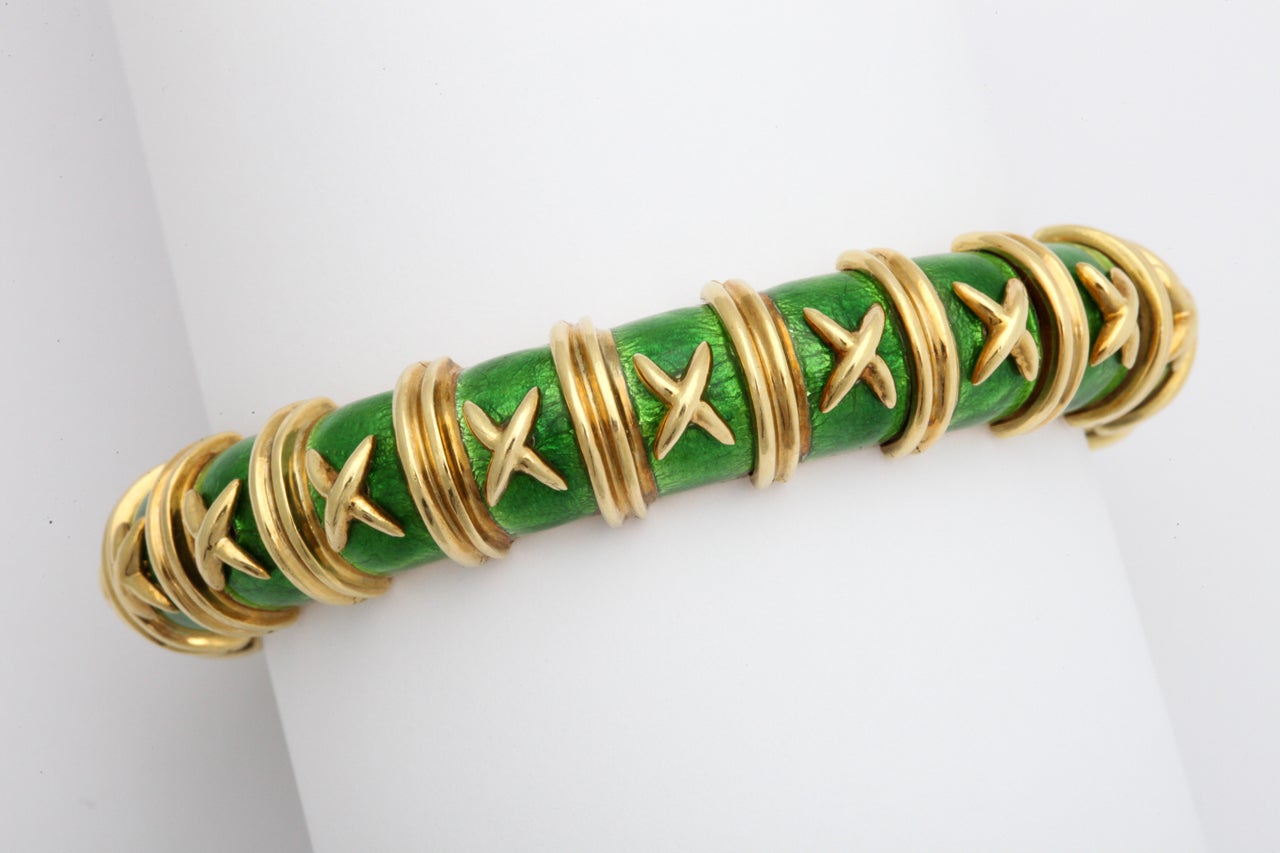 Gold and Enamel Bracelet Schlumberger for Tiffany In Excellent Condition In New York, NY