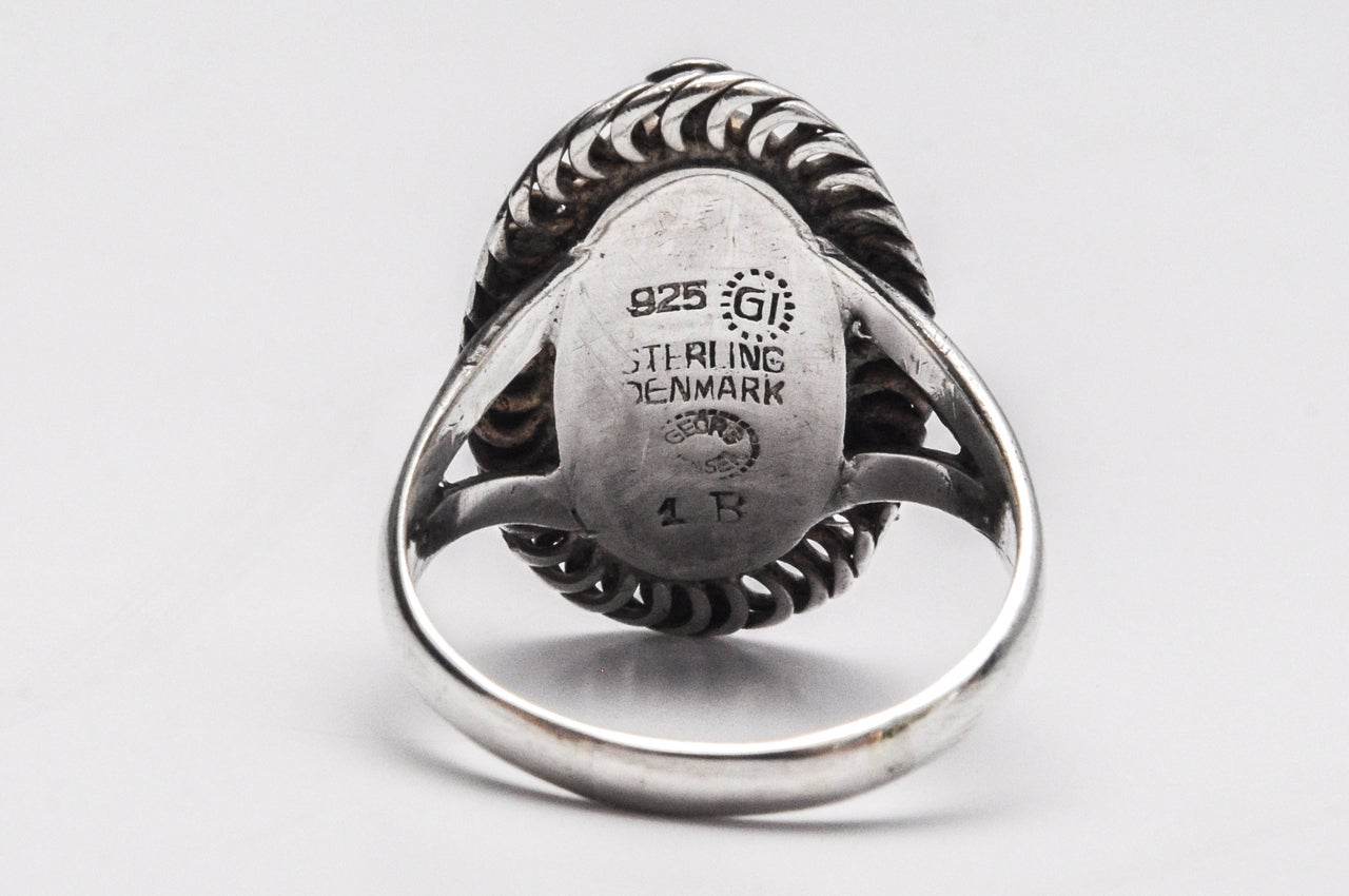 1930s Art Deco Sterling Silver Ring by Georg Jensen 1
