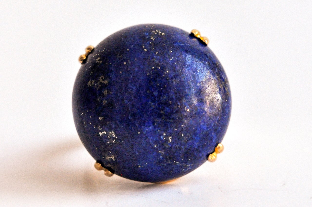 Lapis Lazuli Gold Ring In Good Condition In Winnetka, IL