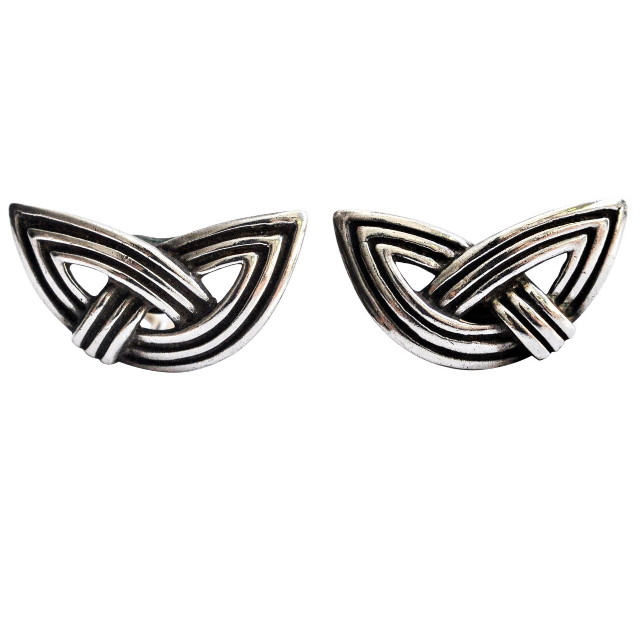 Sterling Silver Modernist Earrings by Christopher Walling For Sale