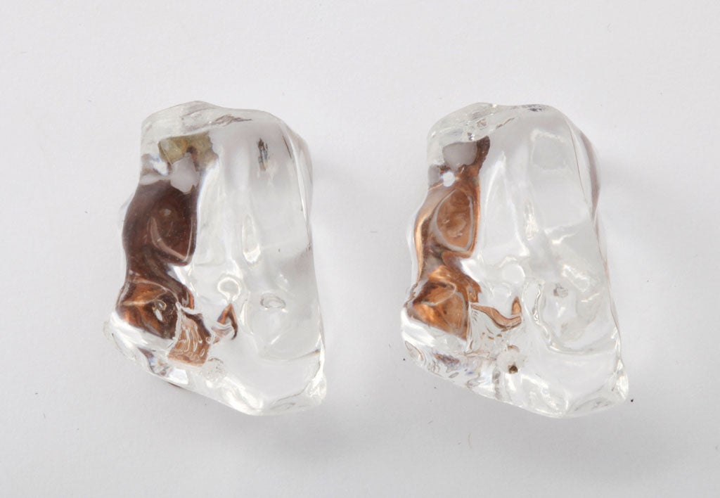 Women's Lucite Ice Nugget Earrings