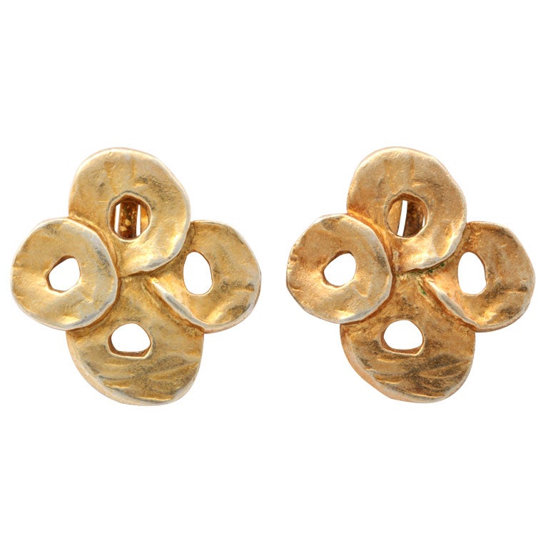 French Valerie Viloin Labbe Goldtone Earrings