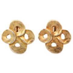 French Valerie Viloin Labbe Goldtone Earrings 11