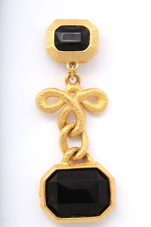 black stone dangle earrings