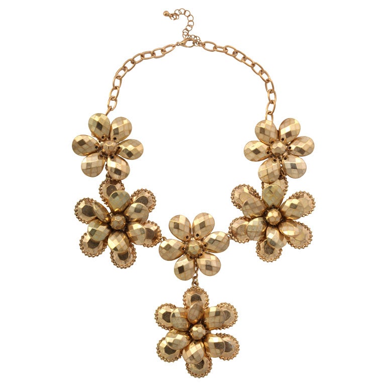 Goldtone Flower Power Necklace