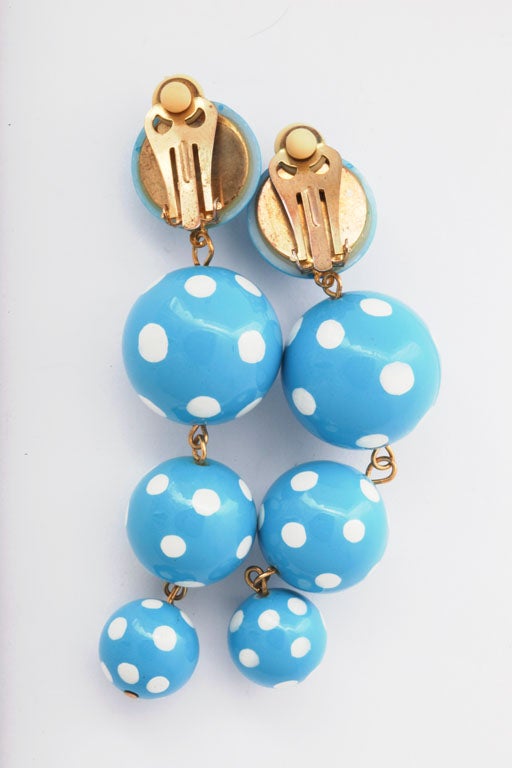 Women's Mod Turquoise Ball Earrings
