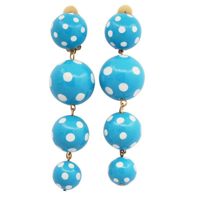 Mod Turquoise Ball Earrings