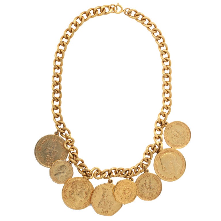 Eight "Gold" Coin Necklace