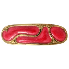 Vintage Custom Made Enameled Belt Buckle