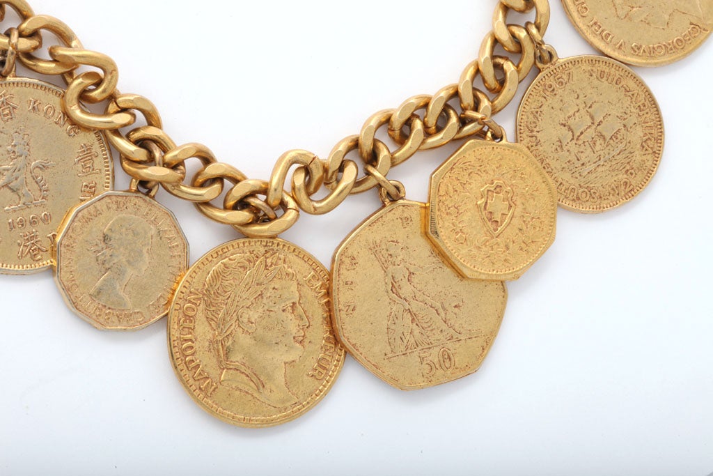 Eight "Gold" Coin Necklace For Sale at 1stdibs