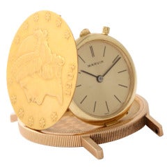 US $20 gold piece covered wrist watch