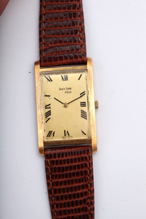 Refined Black Starr and Frost Gold Watch, 1970's