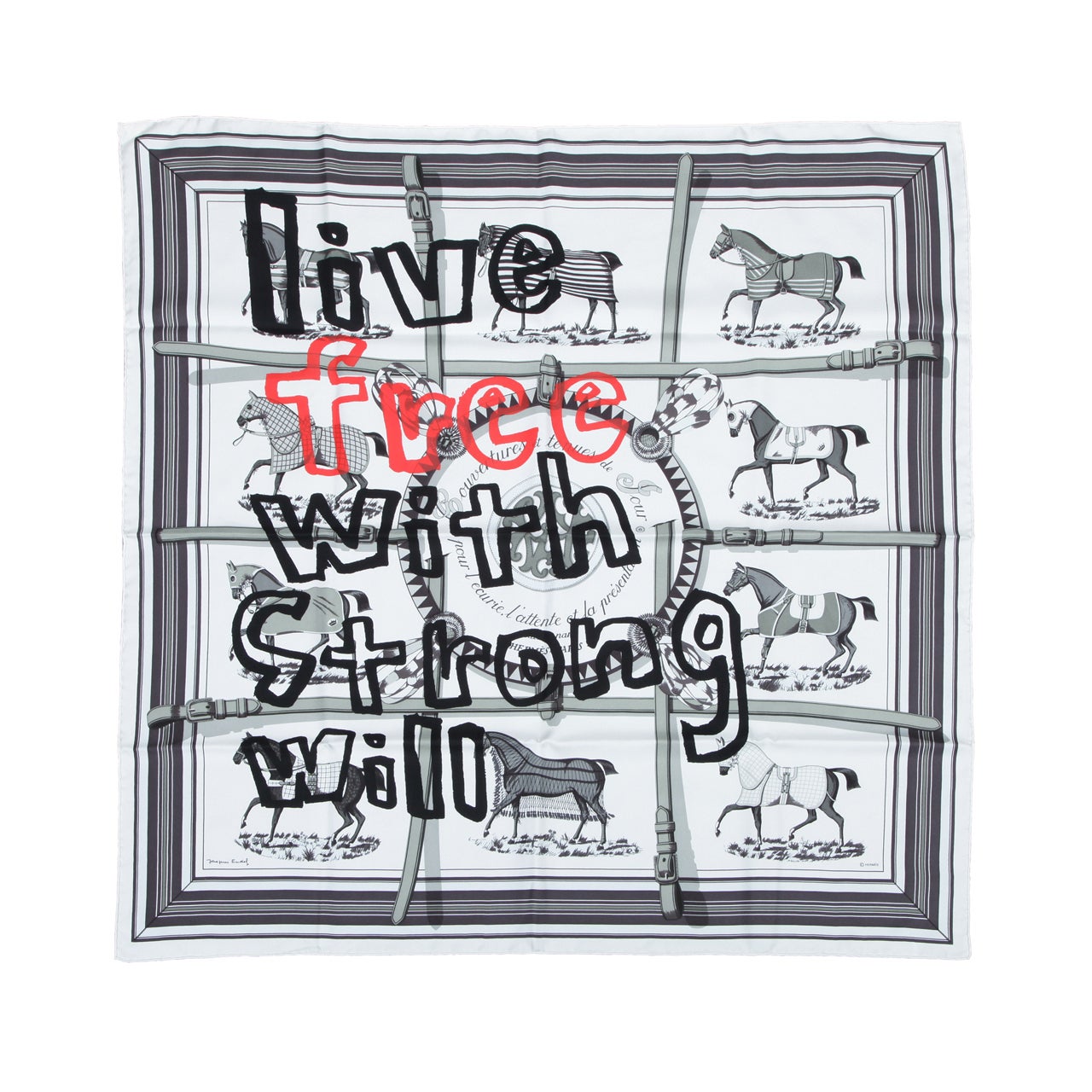 Hermes Comme des Garcons collaboration Silk Scarf