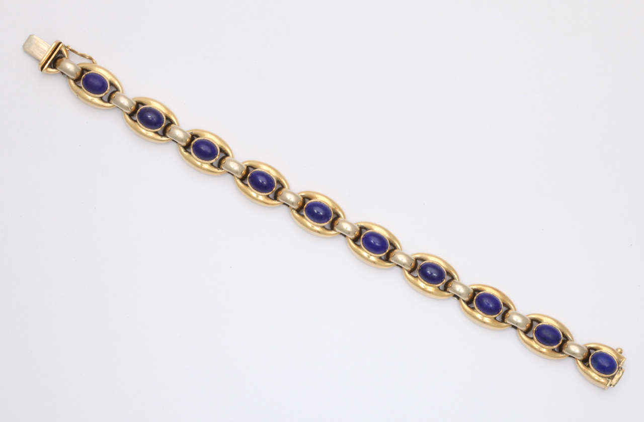 Lapis & Gold Bracelet In Excellent Condition In New York, NY