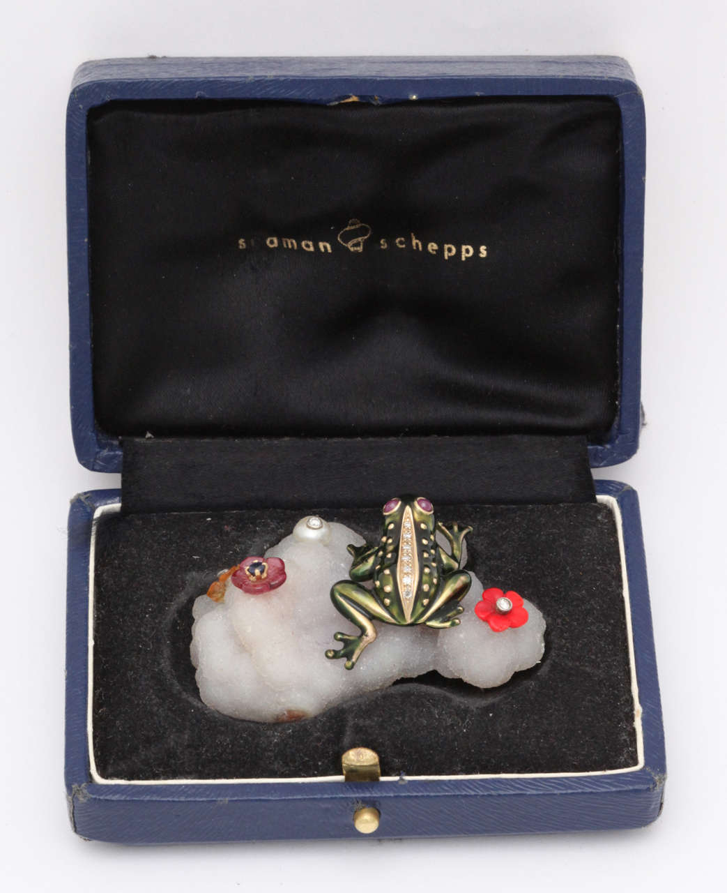 Seaman Schepps Amusing and Unique Frog Brooch In Excellent Condition In New York, NY