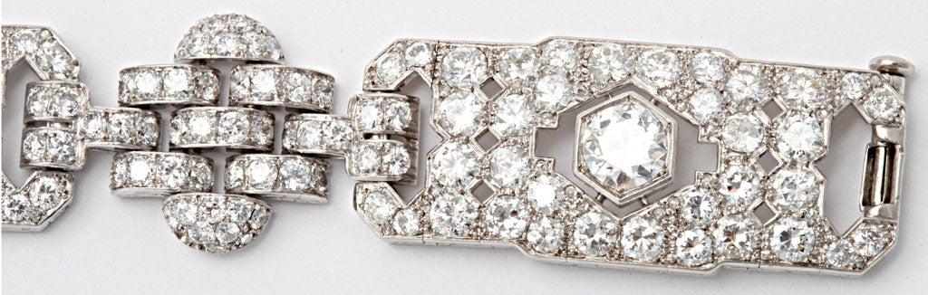 Women's GHISO Important Art Deco  Diamond Bracelet For Sale