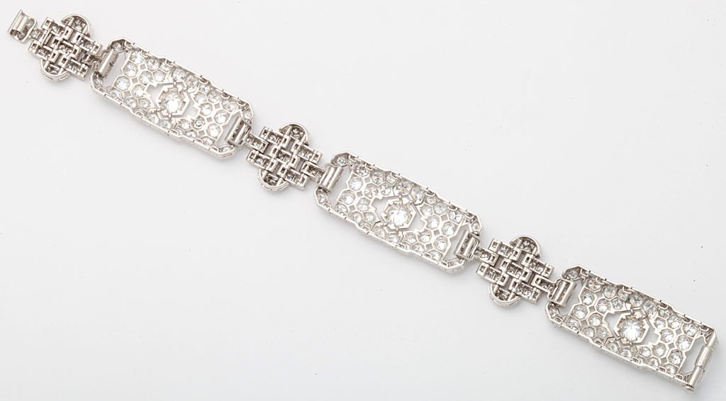 GHISO Important Art Deco  Diamond Bracelet For Sale 1