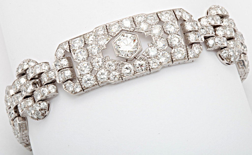 GHISO Important Art Deco  Diamond Bracelet For Sale 2