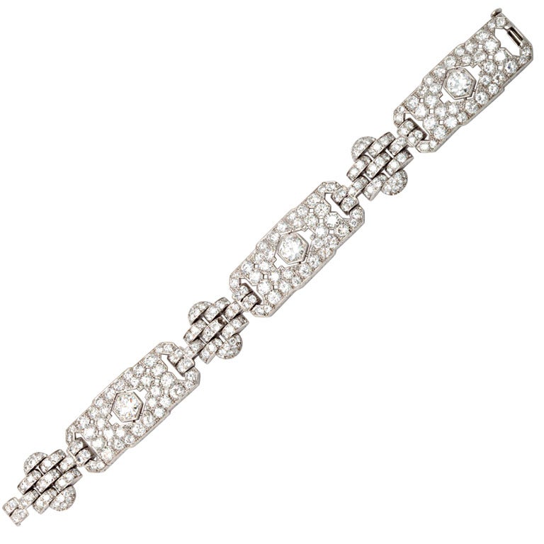 Important Art Déco  Bracelet de diamants en vente