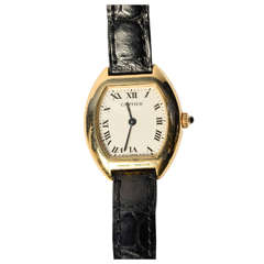 1980s Yellow Gold Cartier "Tortue" Watch