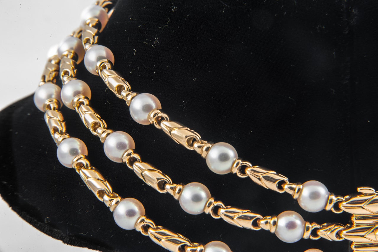 heavy gold and cultured pearl necklace 2