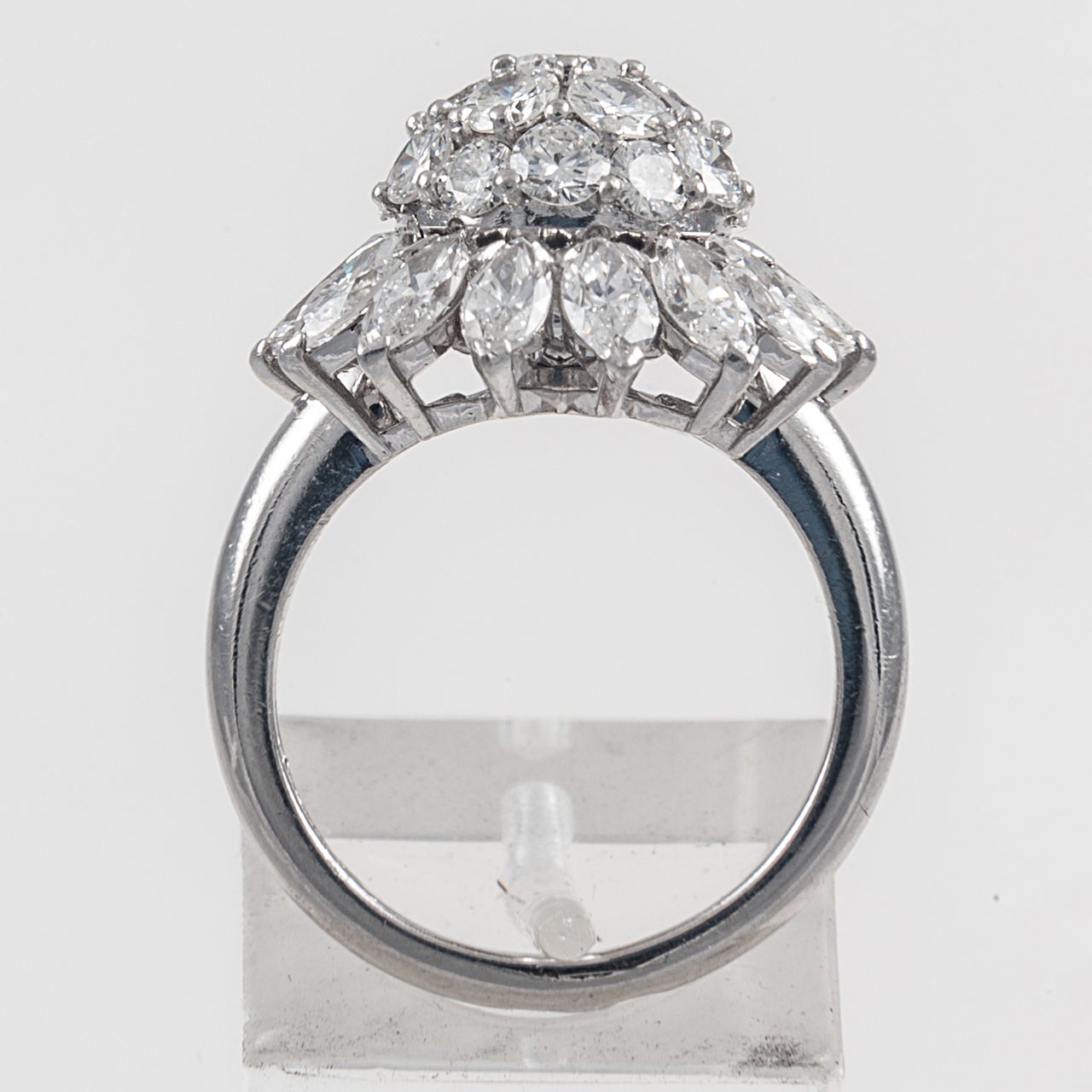 Diamond Platinum Star Cluster Ring For Sale 1