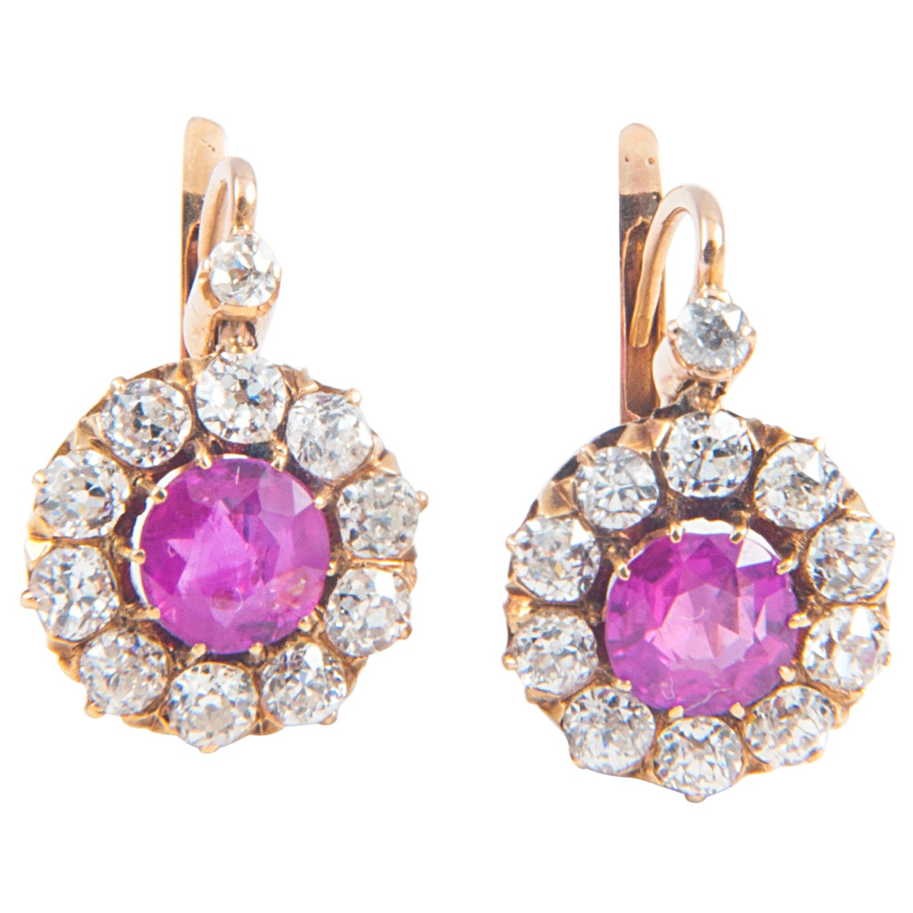 Pink Sapphire Earrings For Sale