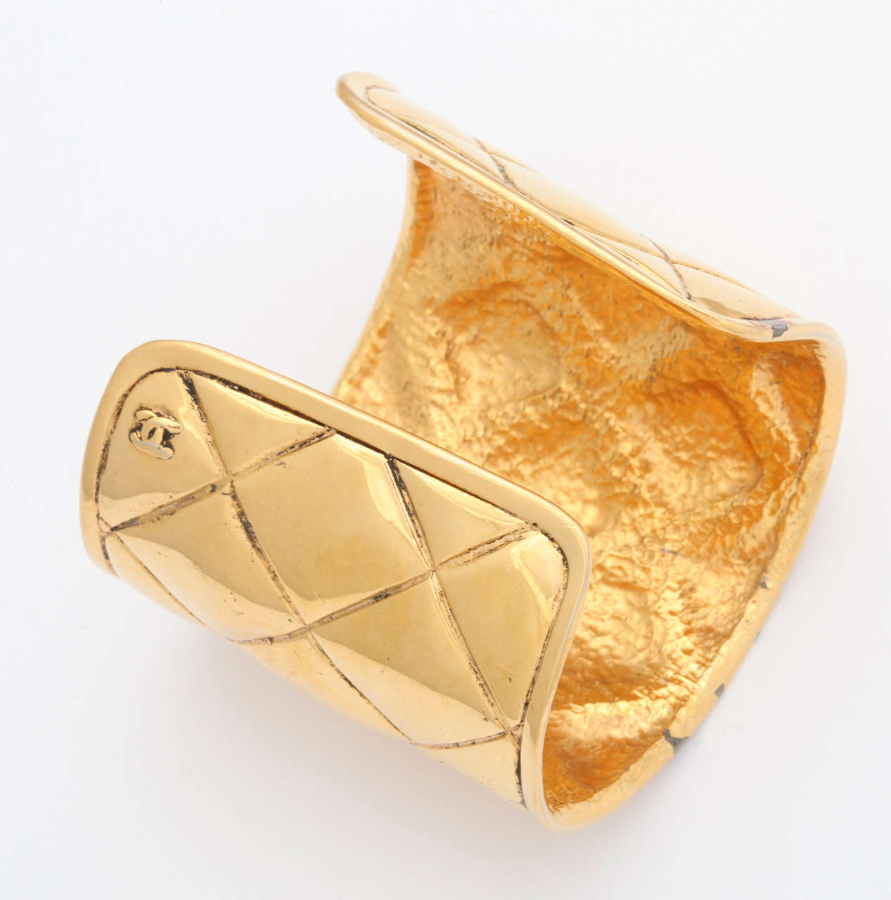 Chanel Quilted Bangle Bracelet In Good Condition For Sale In Chicago, IL