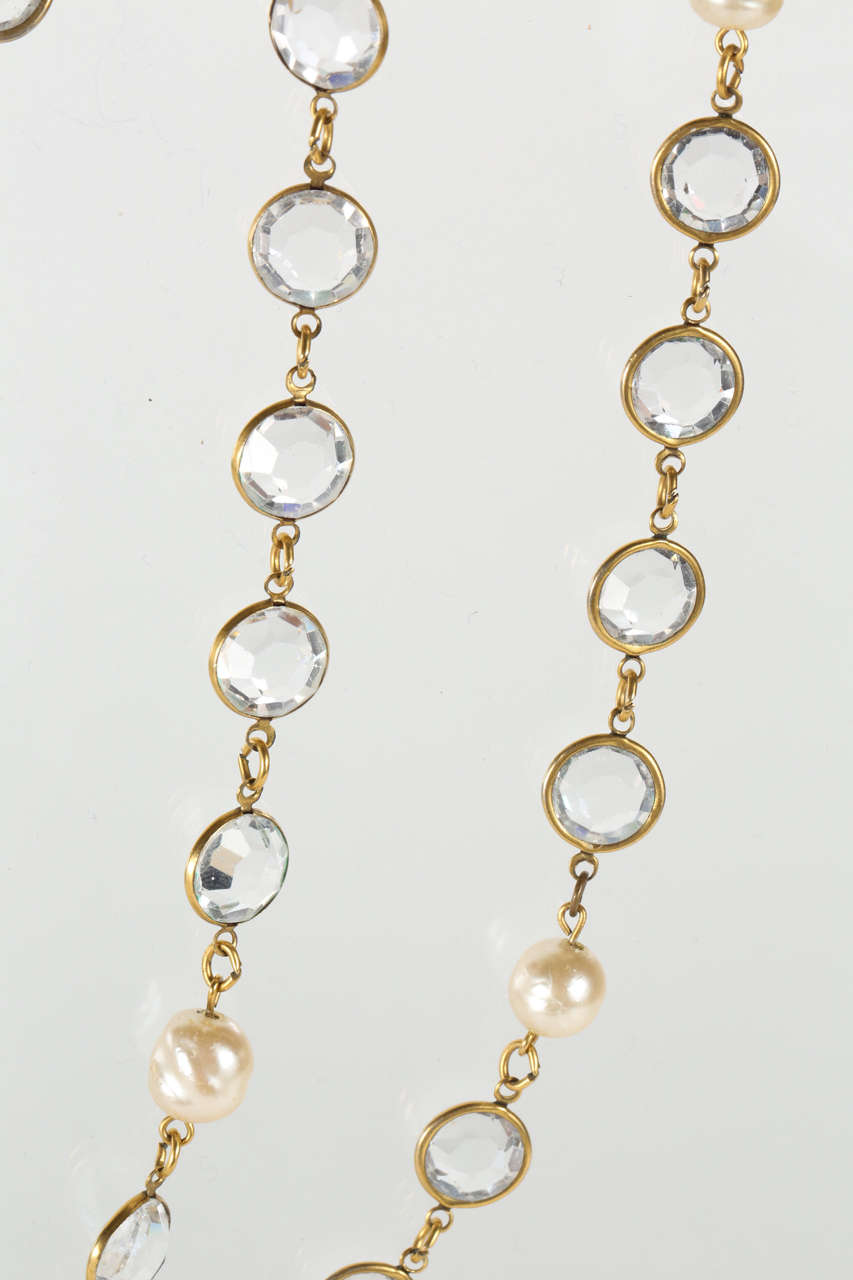 Chanel Faceted Crystal and Pearl Sautoir 1