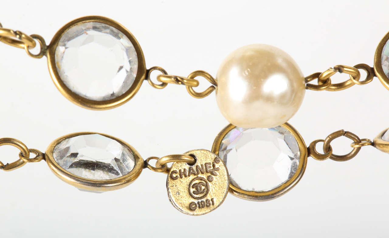 Chanel Faceted Crystal and Pearl Sautoir 2