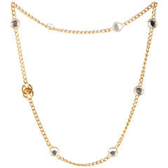 Chanel Chain Necklace with Crystals