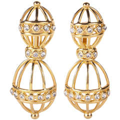 Christian Dior "Bird Cage" Ear Clips