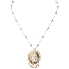 Roman Medusa Cameo Necklace