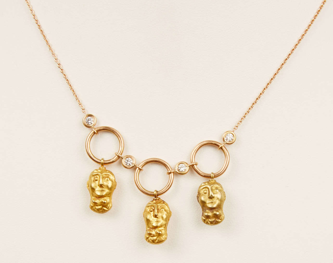 Maison Auclert Paris Necklace with Antique Gold Etruscan Artifacts