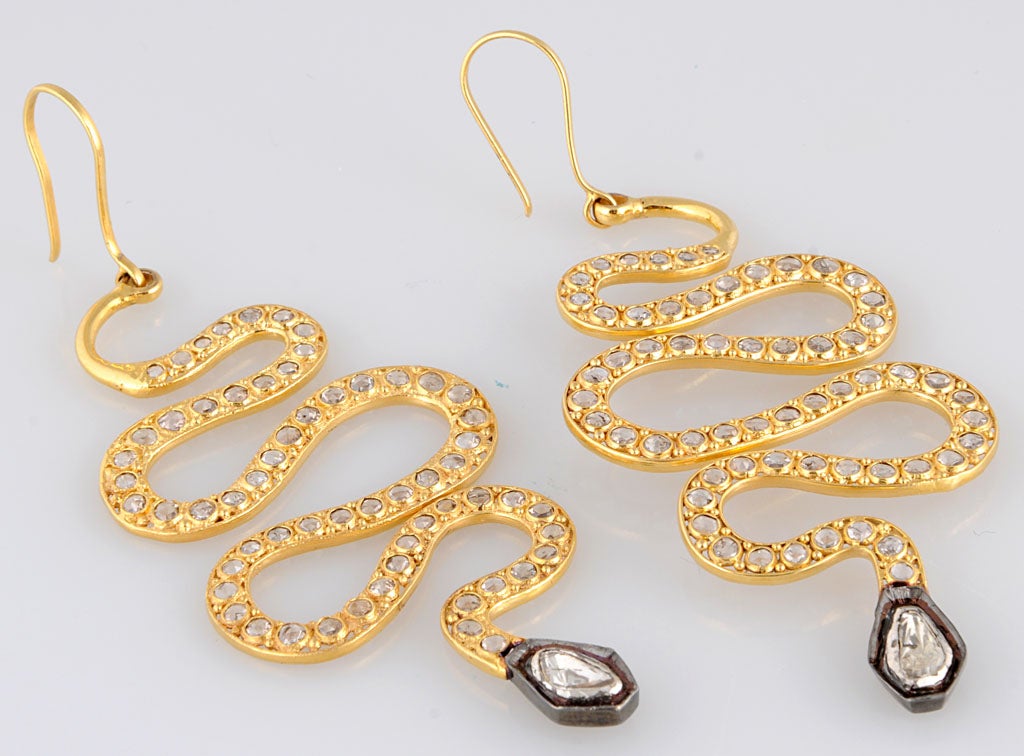 dangling snake earrings