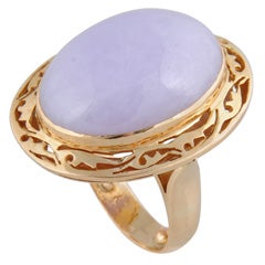 Elegant Lavender Jade Gold Ring 