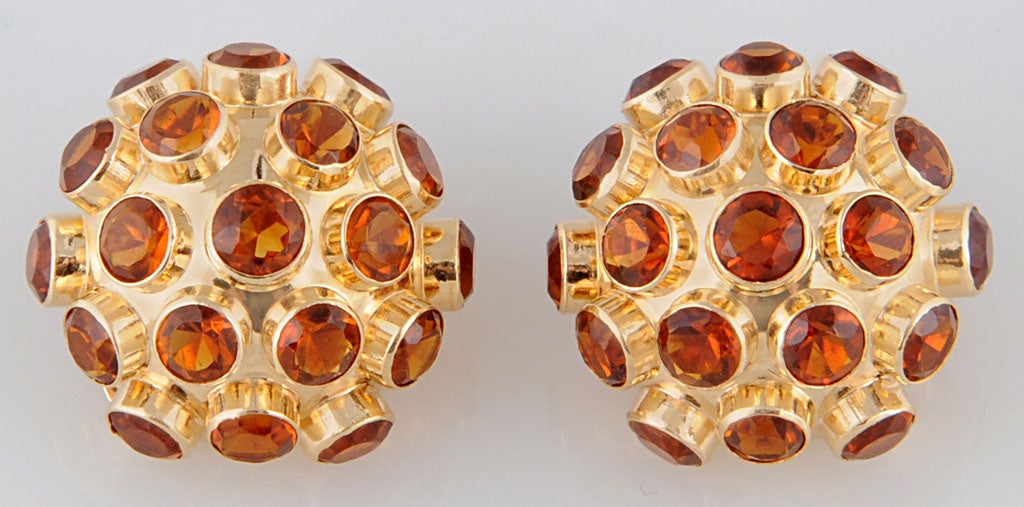 Sputnik Citrine Gold Earring