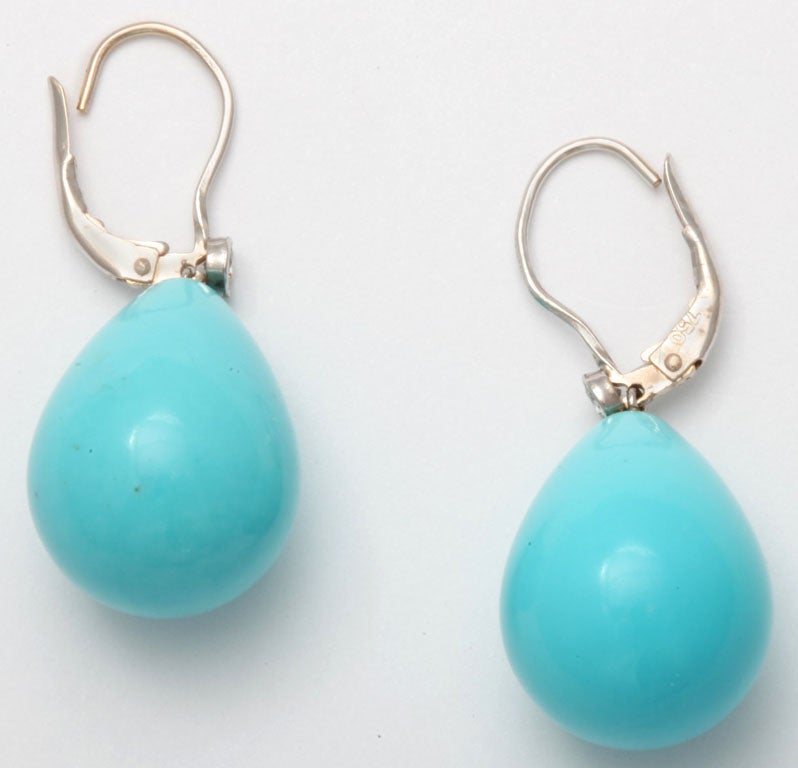 Contemporary Turquoise Drop Earrings