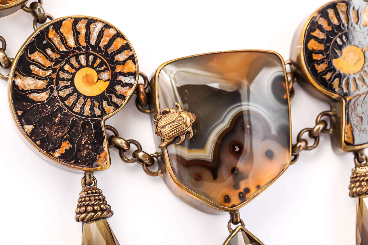 Stephen Dweck Bronze & Fossil & Citrine Set For Sale 1