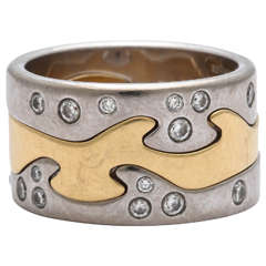 Georg Jensen by Nina Koppel Diamond Gold Fusion Ring