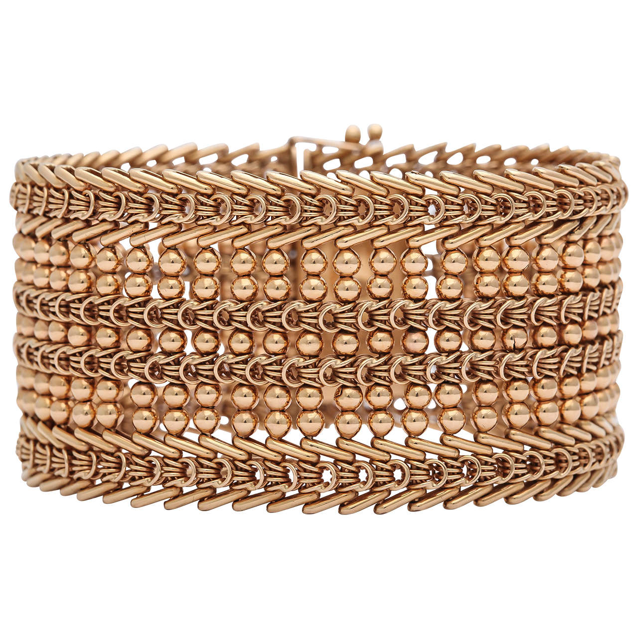 Wide Woven Gold Bracelet