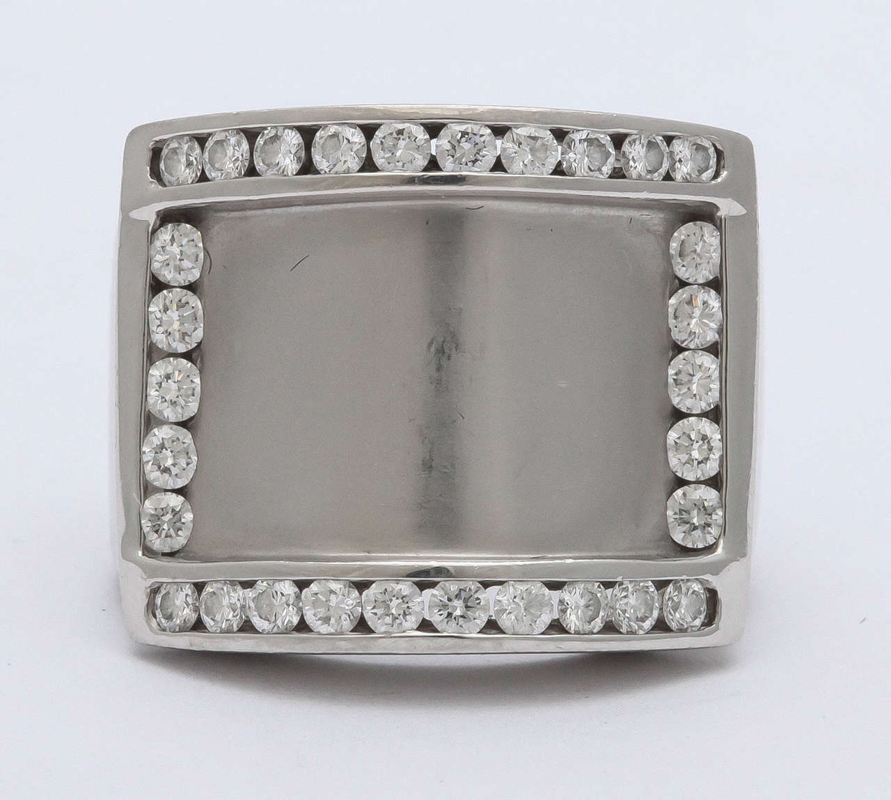 Modern Charles Krypell Diamond Platinum Band Ring For Sale