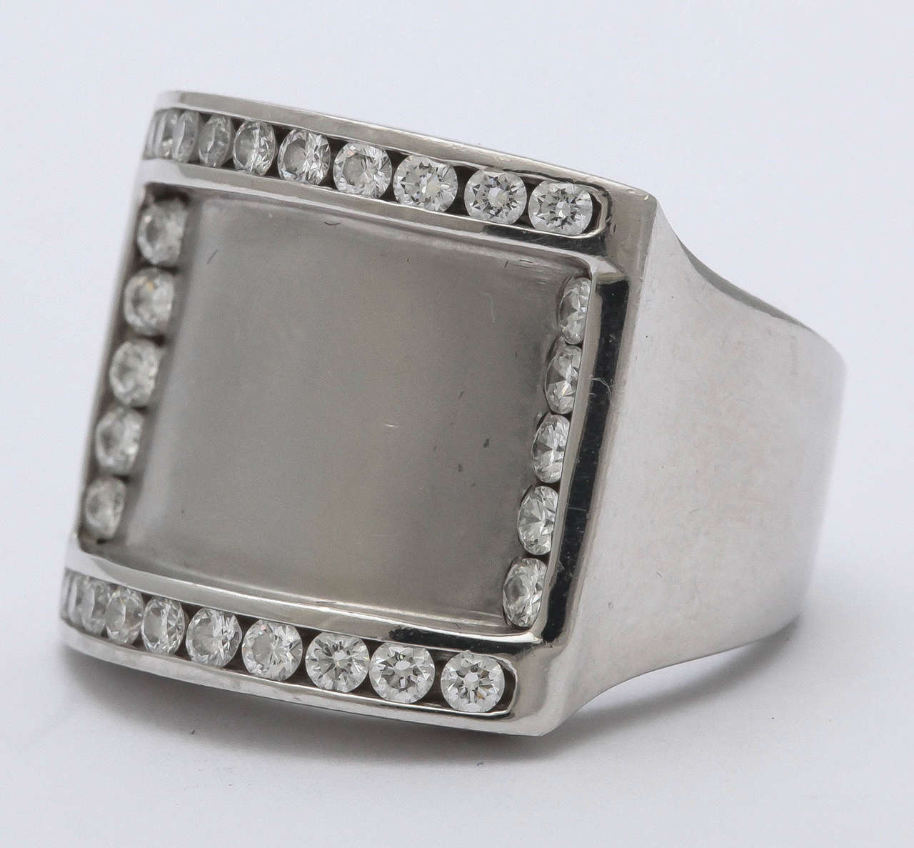 Charles Krypell Diamond Platinum Band Ring For Sale 1