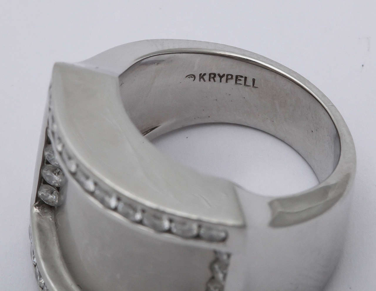 Charles Krypell Diamant-Platin-Bandring im Angebot 2